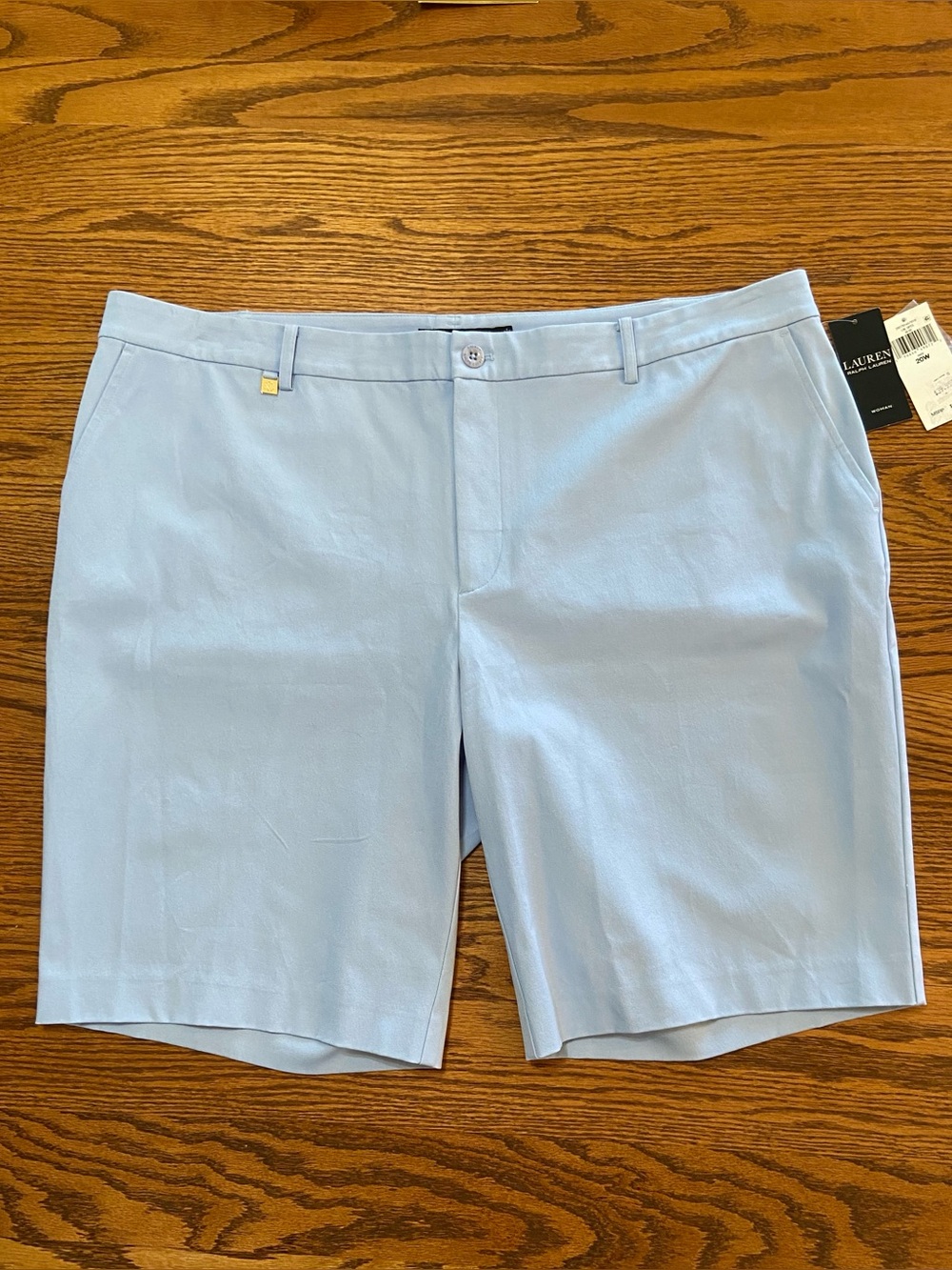 Ralph Lauren Classic Cotton Blend Women’s Blue Shorts 20W with Side Pockets NWT